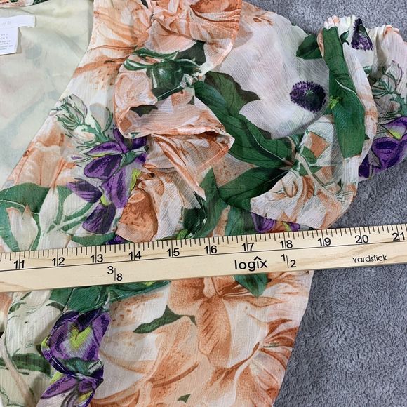 H&M Floral Ruffle Colorful Fit & Flare Dress Size Small Women’s - Picture 13 of 16